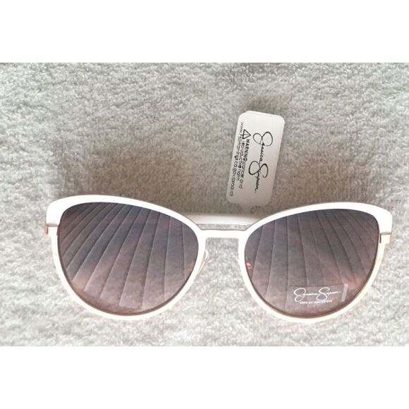 JESSICA SIMPSON  J5316 WHRG CAT EYE Women's Sunglasses Matte White Rose Gold $55 - Picture 3 of 10